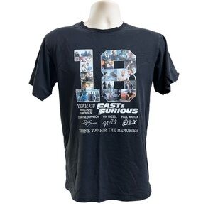 Merchize Men's Black Classic T-Shirt "18 Fast & Furious" Size M